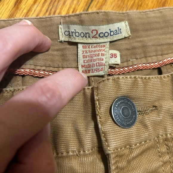 Carbon 2 Cobalt Mens Cargo Utility Pants Size 35 Tan Straight Leg Outdoors - Picture 2 of 8